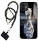 WUACYEAMING Hülle für iPhone 12 mini,Mode Chic Muster Ultra Dünn TPU Silikon Schutzhülle Slim Case Cover Katze und Tiger Weißer Tiger+1*Tragbares Universal-Lanyard