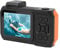 Zunate 65 MP 4K Unterwasserkamera, 33 Fuß Robuste wasserdichte Digitalkamera Autofokus Selfie Dual Screen Unterwasserkamera Zum Schnorcheln, 18 facher Zoom (ORANGE)