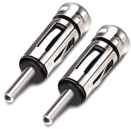 TUOLNK Adaptateur d'antenne Radio DIN mâle vers ISO Femelle, Adaptateur stéréo Universel pour véhicule, Prise ISO vers connecteur DIN pour autoradio de véhicule, 2 pièces