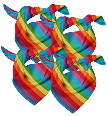 AYNKH 4 Stück Regenbogen Pride Outfit Rainbow Bandana Gay Pride Accessoires LGBTQ Accessoires Baumwolle Kopfbedeckung Taschentücher für Damen und Herren