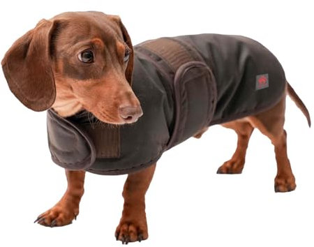 Firefoot Dackel-Hundemantel, gewachst, Braun, 36cm