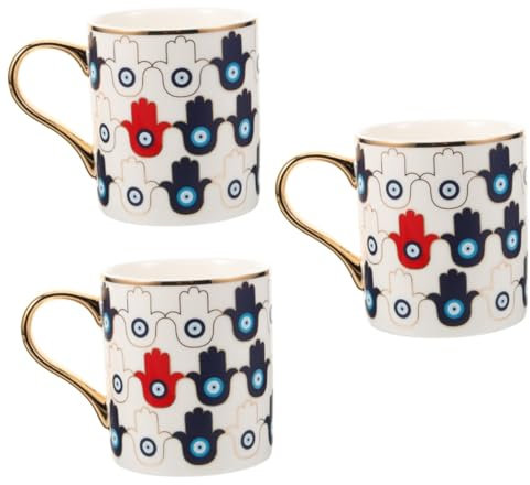 Garneck 3St Kaffeetasse kaffeekanne kaffeekännchen Milchbecher mit Verbrühungsschutz Becher mit bösem Blick Kaffeebecher frühstücksset dekorative Tasse Wasserbecher für den Haushalt