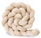 MONDEX Bettschlange Geflochten Bettkantenschutz Baby Nestchen Bettrolle Stillkissen, Geflochten Bettschlange Baby Babybett Knotenkissen, Deko Kissen Für Schlafzimmer Wohnzimmer,Beige,4M
