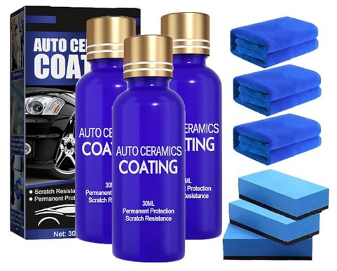 ZEID 3Pcs Micro-Molecule Crystal Coating Restoration Care Agent, 30ML Auto Ceramics Coating, Car Paint Restorer for Oxidation, Car Paint Restorer Kit, Car Nano Ceramic Crystal Coating
