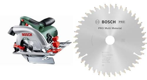 Bosch Circular Saw PKS 55 (1200 W, Saw Blade, Parallel Guide, in Carton Packaging) + PRO Multi Material Circular Saw Blade for Corded Hand-Held Saws (for Aluminium, Plastics)