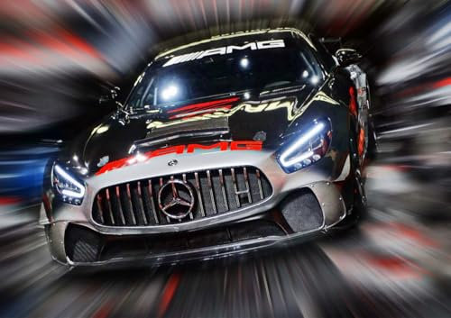 CALVENDO Poster 42,0 x 29,7 cm Querformat Der Mercedes AMG GT4 ist ein vom Edel-Tuner AMG optimierter Sportwagen mit Straßenzulassung.| Bilder, Kunstdruck, Wandbild, Wanddeko, Prints ohne Rahmen