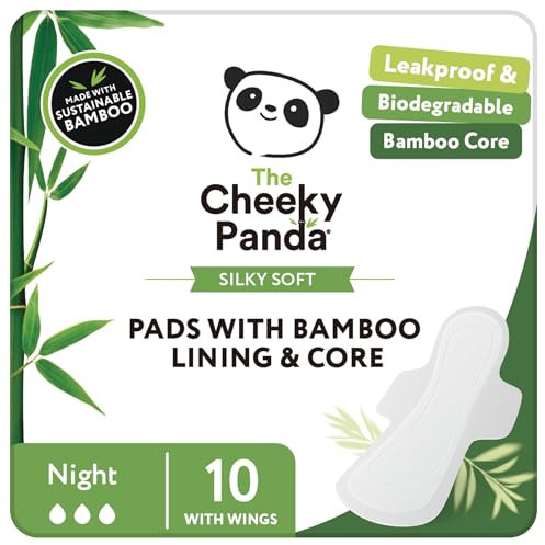 The Cheeky Panda 10 Pads with Bamboo Lining & Core Night