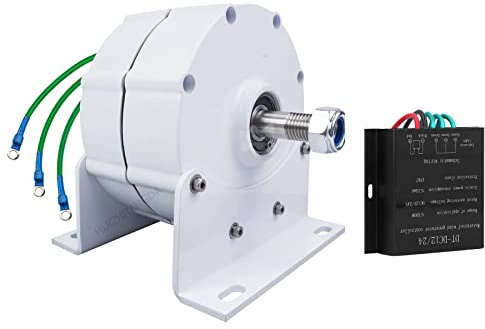 HUIZHITENGDA 48V,Generatore di Corrente alternata a Magnete Permanente a Bassa velocità da 24V 48V 3000W, alternatore a Magnete Permanente, Maglev Senza Nucleo, per Pannello Solare, turbina eolica