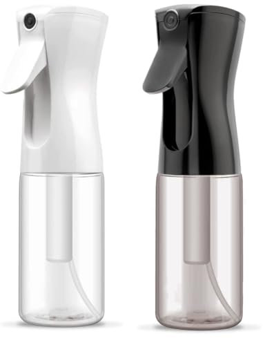 ELEMSY Spray Bottle For Hair (2 Pack 6.8 OZ) Continuous Mister Empty Spray Bottles, Ultra Fine Mist Water Sprayer for Hairstyling, Cleaning, Plants, Pets, Barbers, Salons, Essential Oil Scents