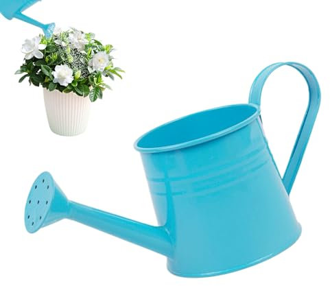 Small Metal Watering Cans For Children Kids Boys Girls, 1 Litre Iron Plant Watering Can Outdoor Indoor For Flower Vegetable Sapling, Mini Long Spout Watering Kettle For Garden Backyard