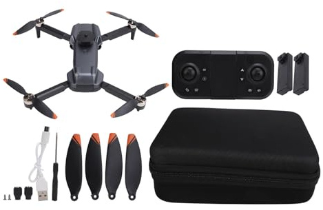Tbest Faltbare Drohne, Dual-LED-Leuchten, 1080p HD 8k-Kamera, Vier-Wege-Hindernisvermeidung, Faltbare Drohne für Erwachsene und Kinder (2 Batterien)