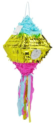 Kleine Karnevals-Pinata – 71 g leichtes Mini-Design, bunte Party-Pinata aus Papier, lustige, mit Süßigkeiten befüllbare Dekoration mit lebendigen Streuseln | Geburtstagsparty-Geschenk für Kinder