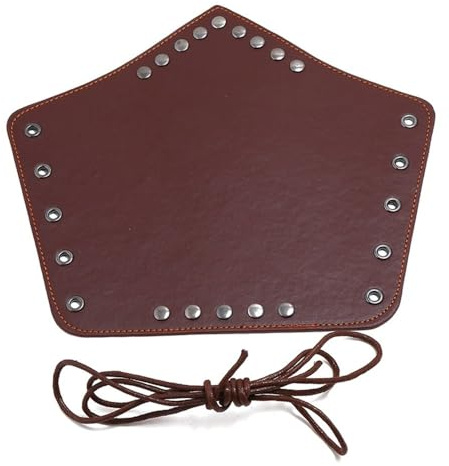 TLMDXTEU Leder Armschützer Punk Rivet breites Lederarmband geflochtener Handgelenkschutz Mittelalterliche(Braun)