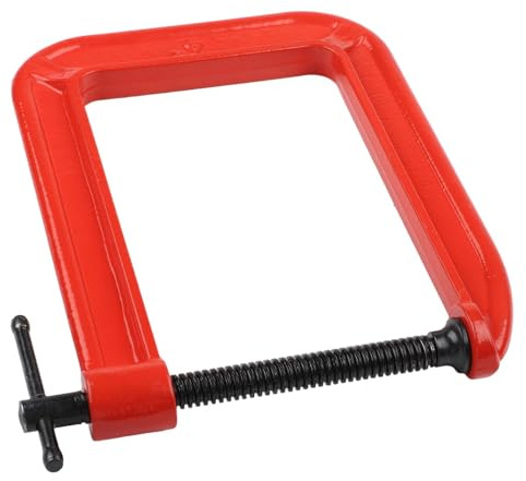 Auratrove Heavy Duty G-Clamp 110mm Jaw 305mm Throat, Cast Iron Woodworking Fixture with Swivel Pad for Gluing Welding Metalwork