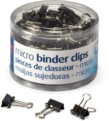 Officemate (31030) Mollette fermacarte di dimensioni micro, nere, 100 per vaschetta