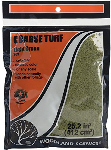 Woodland Scenics TTURF-T63 Turf 18 to 25.2 Cubic Inches-Light Green-Coarse