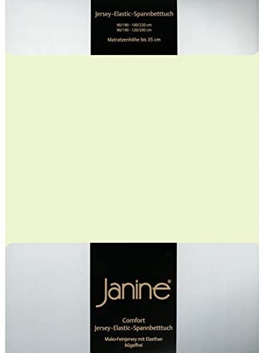 Janine Spannbettlaken Elastic - extra weiches und elastisches Spannbetttuch - für Matratzen 180x200cm bis 200x220cm Limone