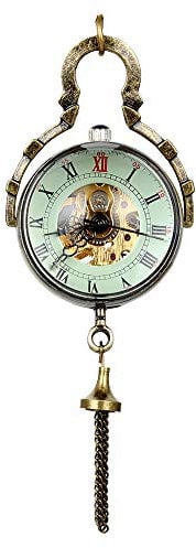 JewelryWe Damen Taschenuhr, Retro Handaufzug Mechanische Uhr mit Römische Ziffer Zifferblatt, Pullover Halskette Kette