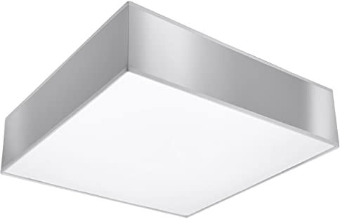 SOLLUX lighting Horus 35 Quadratische Deckenleuchte, minimalistisches & modernes Design, austauschbares E27 (LED) Leuchtmittel, 1 x 60 W, einfache Reinigung, aus PVC, 35 x 35 x 11 cm, weiß
