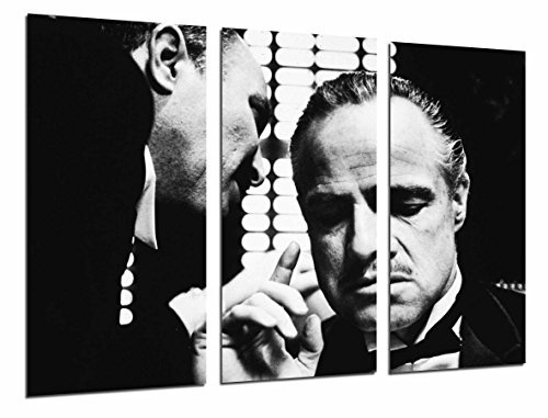 Wandbild - Old Vintage Cinema, Schwarz und Weiß, der Pate, 97 x 62 cm, Holzdruck - XXL Format - Kunstdruck, ref.26964