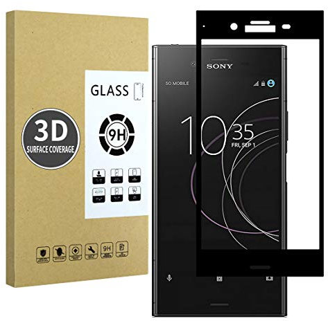 E-Hamii Kompatibel mit Sony Xperia XZ1 Panzerglas,[Schutzglas][Panzerglasfolie][Screen Protector],Panzerfolie(Schwarz),3D Premium Gehärtetes Folie für Sony Xperia XZ1 Schutzfolie