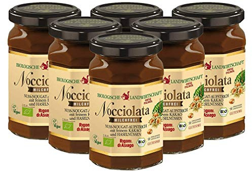 Rigoni di Asiago Bio Nocciolata Nuss-Nougat-Creme (1 Karton mit 6 Gläsern je 270g) - milchfrei - vegan - glutenfrei