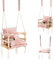 ISO TRADE Babyschaukel Kinderschaukel Holz Stoff Babysitz Baby Schaukel zum Aufhängen 3 in 1 Rosa Grau 8336 , Farbe:Rosa/ pink