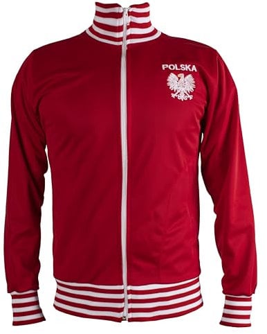 JL Sport Polen/Polska Jacke Retro Fußball Anzug mit Reißverschluss Jacke - XL
