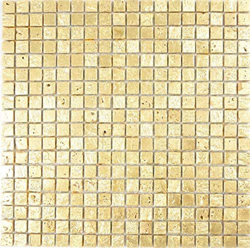 Mosaik Stein Resin gold Wand Küche Fliesenspiegel|88-0707_f|10 Mosaikmatten