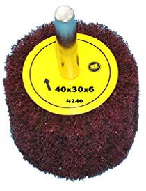 Schleifvlies Körnung: 240, 40mmx30mm, 6mm Einspannschaft- Schleifmopstift, Vliesschleifer, Schleifmop, Schleifvlies mit Schaft.
