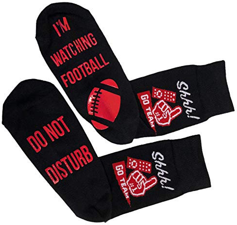 American Sports Novelty Socks - Funny Calf Lounge Socks - Great Gifts For Sports Fans (American Football)