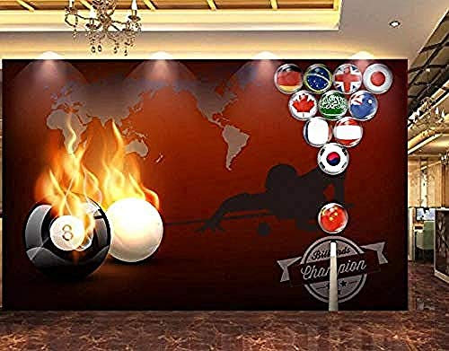 Flame Billard Pool Zimmer Werkzeuge Hintergrund Wand dekorative Malerei Tapete Grau Wandaufkleber Grenze selbstkleb Wanddekoration fototapete 3d Tapete effekt Vlies wandbild Schlafzimmer-300cm×210cm