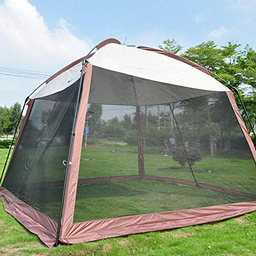 hdfj12142 Carpa Gazeb de jardín de 330 * 330 * 245 cm con mosquitera Carpa de Camping Transpirable Gazebo Impermeable para Todo Clima-Caqui