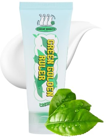 CHASIN' RABBITS Green Golden Ruler Face Moisturizer Cream | Korean Skin Care Moisturizer Face Cream with Green Tea Extract & Probiotics | Vegan Intensive Moisturizing & Nourishing
