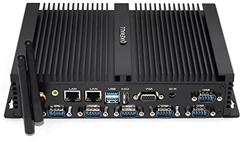 qikemall Mini PC Core i7 4500U,Mini Computer 16G RAM 512G SSD,Micro PC 2 Netwrok Ports, Fanless Industrial PC HDMI VGA, RS232/485 COM,Micro Computer WiFi,BT4.0