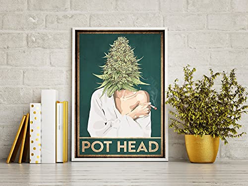 Inga Pot Head Poster Cannabis Poster Ntage Cannabis Marihuana Poster Love Weed Metall Blechschild Poster 20,3 x 30,5 cm