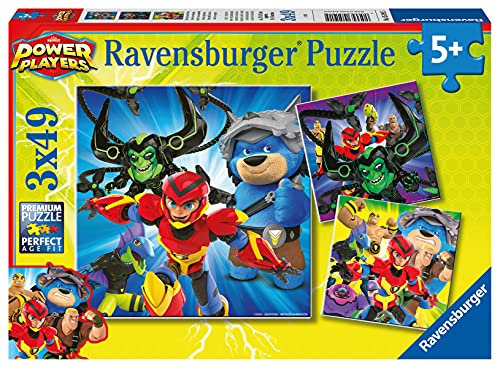 Ravensburger Power Players Puzzle, 3 Puzzles mit 49 Teilen, Puzzle für Kinder, Empfohlenes Alter 5+, hochwertiger Druck, 05191 5