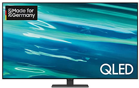 Samsung QLED 4K TV Q80A 55 Zoll (GQ55Q80AATXZG), Quantum HDR 1500, Direct Full Array, Game Pro Mode [2021],Nachtschwarz