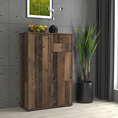 möbelando Kommode Holzschrank Standschrank Anrichte Beistellschrank Schrank Tembi II Old Wood Vintage