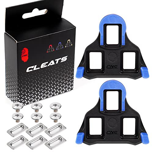 CNC Calas Bicicleta Carretera,Calas de Ciclismo Sm-sh10 Sm-sh11 Sm-sh12 Compatible Shimano SPD SL Calas Pedales,Azules.