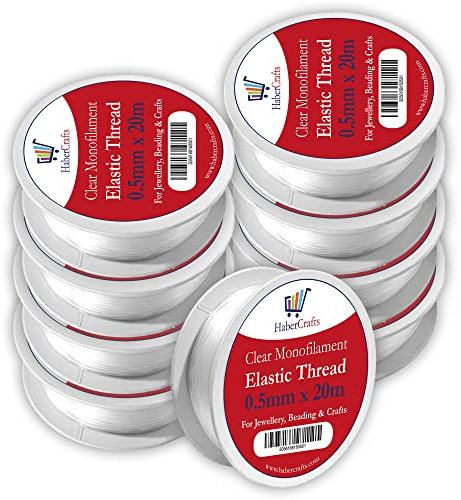 0.5mm Clear Elastic Thread Stretchy Elastic For Bracelet Making Bracelet Clear Elastic For Jewellery Making Elasticated String Bracelets Necklace Beading Decorations Jewellery (0.5mm x 20m - 1 Spool)