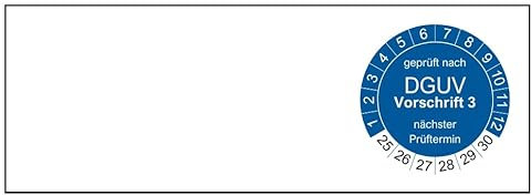 200 Kabelprüfplaketten DGUV V3 - blau - 25 x 70 mm - 2025-2030 - nachhaltig (200 Stück, blau)