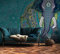 Livingwalls Fototapete Elefant Orientalisch Blau Grau Gelb 382621 The Wall 3,71 m x 2,80 m Wohnzimmer Schlafzimmer Flur Büro