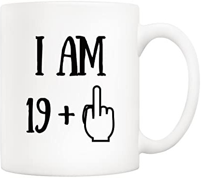 5Aup Tasse à café humoristique pour 20e anniversaire avec inscription « I Am 19 + 1 Best Gag » pour lui, elle, collègue, amie - Blanc, 325 ml