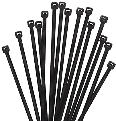 XINGO 1000 PCS Cable Zip Ties, 18lb Strength, Small Tie Wraps Self-Locking Nylon Zip Ties for Indoor and Outdoor Use (200mm x 2.5mm, Black)
