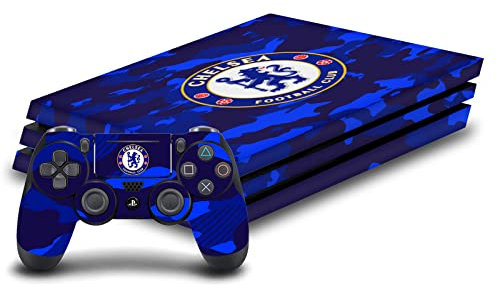 Head Case Designs Offizielle Chelsea Football Club Camouflage Kunst Vinyl Haut Gaming Aufkleber Abziehbild Abdeckung kompatibel mit Sony PlayStation 4 PS4 Pro Console and DualShock 4 Controller