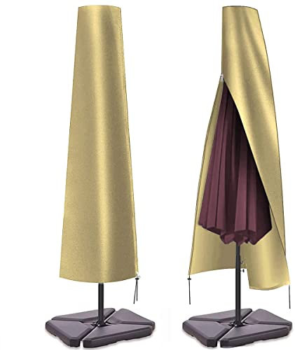 PATIO PLUS Parasol Cover, Garden Umbrella Covers 190 * 25 * 50cm Waterproof 600D Oxford Fabric PVC Coating, Beige