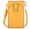 flora & co Petit Sac à Bandoulière Femme - Sacoche Rectangle pour Téléphone Portable - Pochette Simili Cuir Grainé Ville Fête - Chic Léger - Moutarde