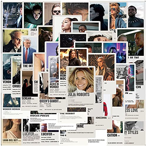 Tacomexi Klassisch Filme Aufkleber Wall Collage Kit 50 STK Filme Room Decor 4.5x6 cm Kleine Poster Bilder Collage Manga Kit