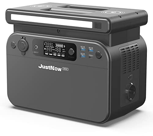 JustNow, Generatore solare 518 Wh/580 W con batteria LiFePO4, 162000 mAh generatore di energia portatile, 2 caricabatterie wireless, per campeggio
